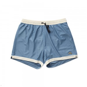 Slate Blue/Ivory Tracksmith Van Cortlandt Grand Men's Shorts Singapore | OTDPY-9840