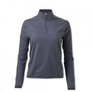 Stone Gray Tracksmith Session Quarter Zip Women's Mid Layer Singapore | CODAV-8413