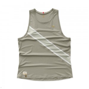 Taupe/Sprout/Ivory Tracksmith Strata Men's Singlet Singapore | KLASU-7845