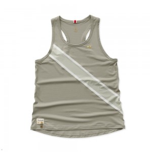 Taupe/Sprout/Ivory Tracksmith Strata Women's Singlet Singapore | FHJZM-2367