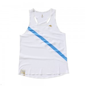 White/Ocean Tracksmith Strata 2023 Women's Singlet Singapore | OLPVK-3628