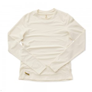 White Tracksmith Session Long Sleeve Women's Shirts Singapore | VMXNF-8463