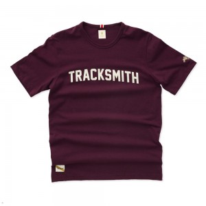 Wine/Ivory Tracksmith Grayboy Men's Tee Singapore | LBPDC-9380