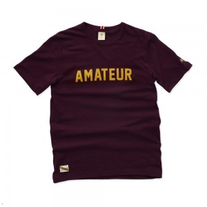 Wine/Yellow Tracksmith Grayboy Amateur Women's Tee Singapore | YWUFD-5481