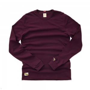 Wine Tracksmith Grayboy Long Sleeve Men's Shirts Singapore | LEAZR-4921