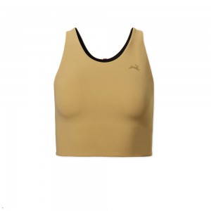 Yellow Tracksmith Turnover Crop Women's Tops Singapore | LABWY-6728