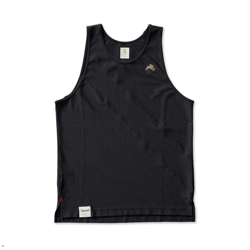 Black Tracksmith Van Cortlandt Men\'s Singlet Singapore | PCDEV-3049