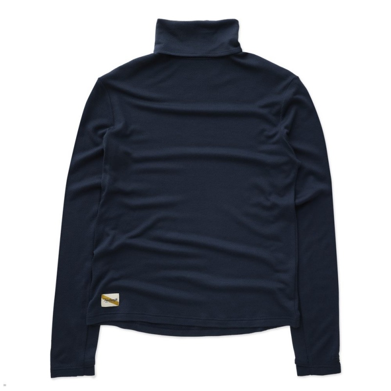 Blueberry Tracksmith Fells Turtleneck Men\'s Base Layer Singapore | GHOAE-1945