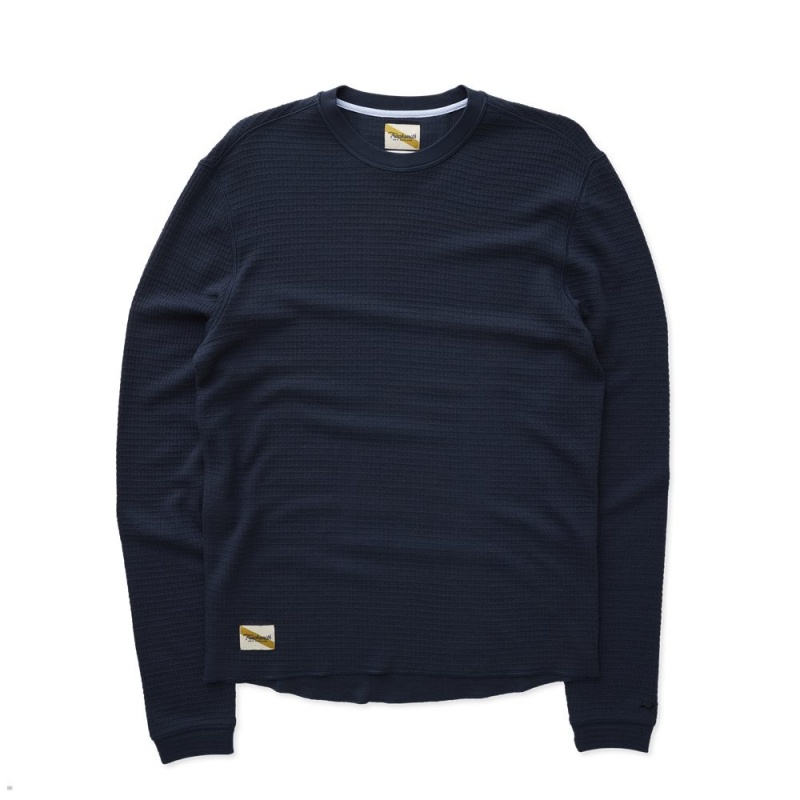 Blueberry Tracksmith Fells Waffle Men\'s Base Layer Singapore | CNZAM-8910