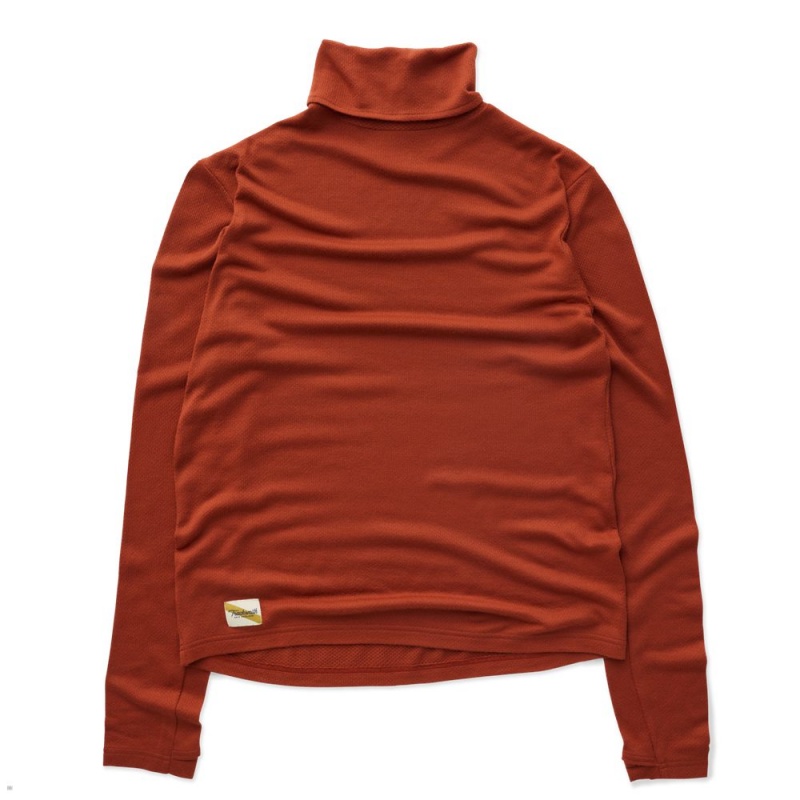 Brick Red Tracksmith Fells Turtleneck Men\'s Base Layer Singapore | KZYDV-6058