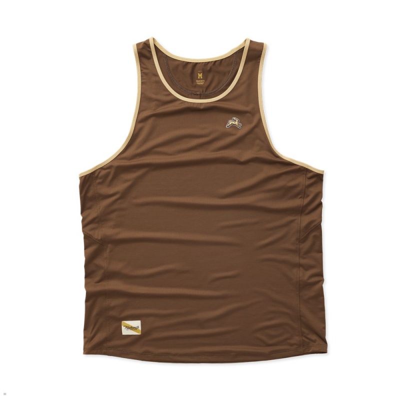 Brown/Chestnut Tracksmith Twilight Men\'s Tank Singapore | LYTNP-9402