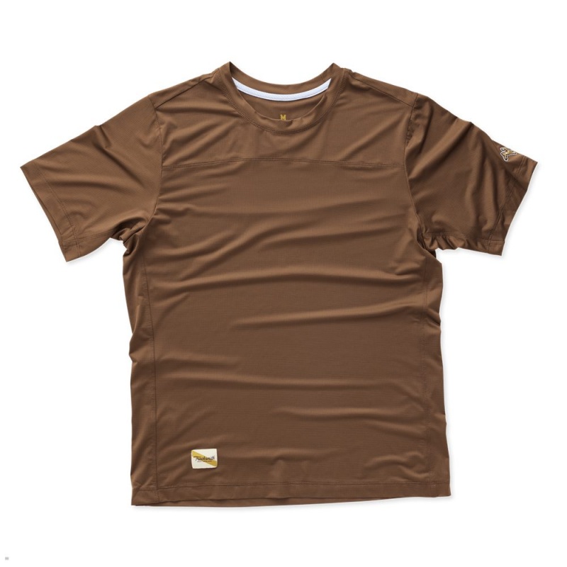 Brown Tracksmith Twilight Men\'s Tee Singapore | TRYOW-7968