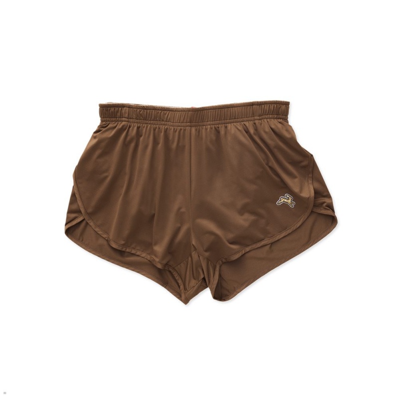 Brown Tracksmith Twilight Split Women\'s Shorts Singapore | HSIXG-6318