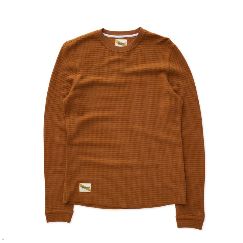 Caramel Tracksmith Fells Waffle Women\'s Base Layer Singapore | WVNSD-6498