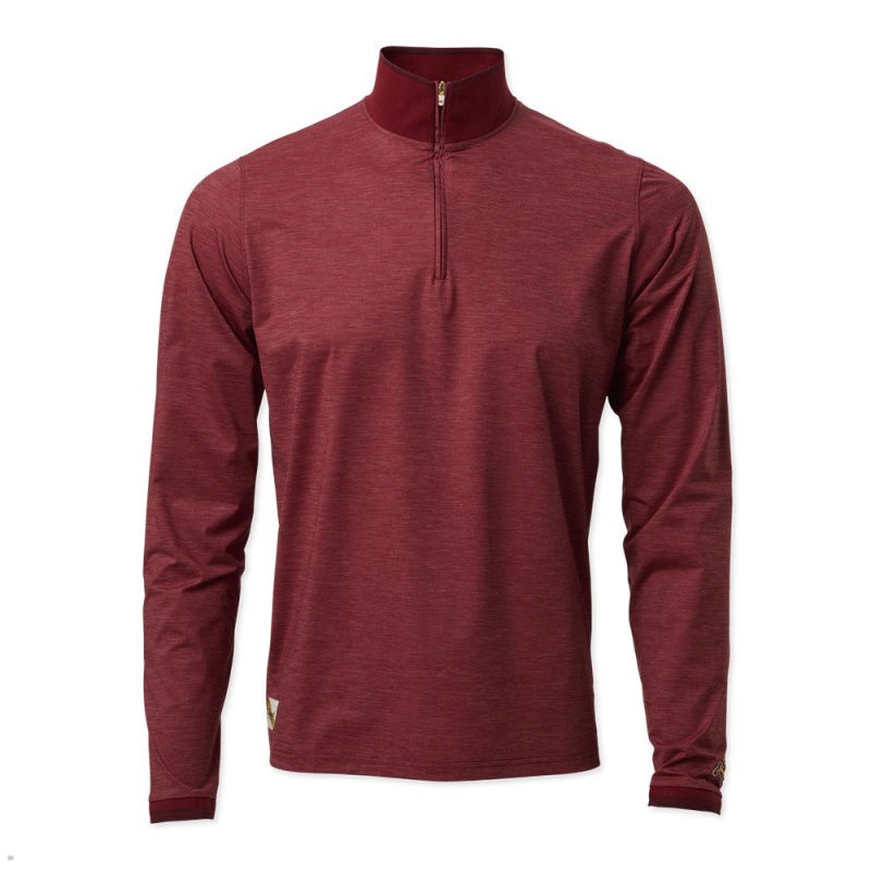 Crimson Tracksmith Session Quarter Zip Men\'s Mid Layer Singapore | SBELD-6128