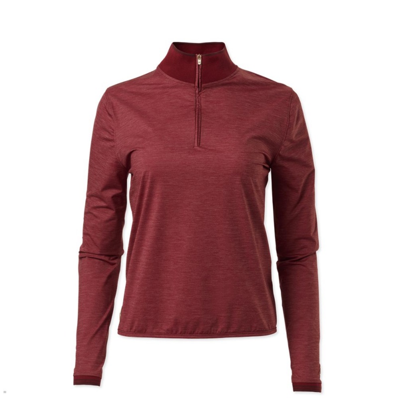 Crimson Tracksmith Session Quarter Zip Women\'s Mid Layer Singapore | GFIVQ-4516