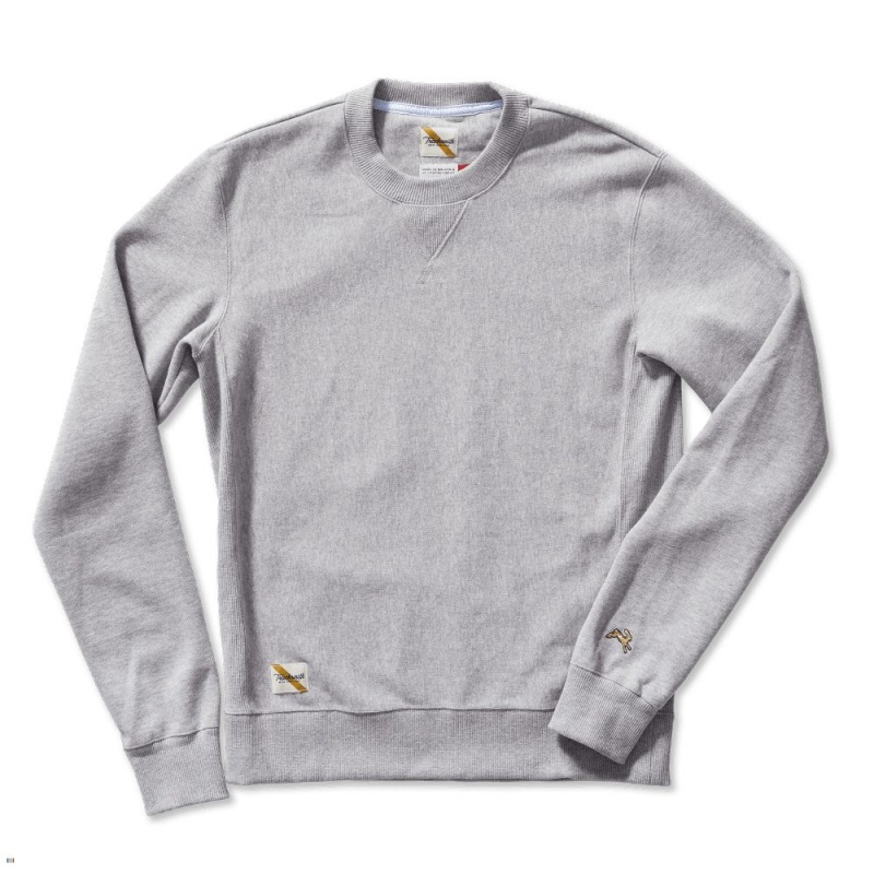 Gray Tracksmith Trackhouse Crew Men\'s Sweatshirt Singapore | KRZVT-8293