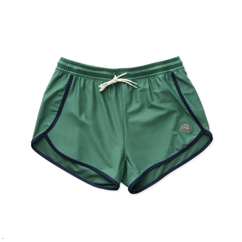 Green/Navy Tracksmith Van Cortlandt Women\'s Shorts Singapore | RDFVI-8476