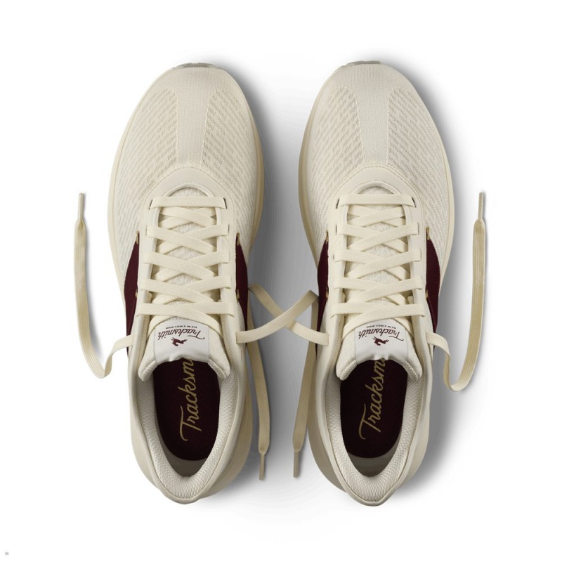 Ivory/Wine Tracksmith Eliot Runner Men's Shoes Singapore | XTYBE-9260