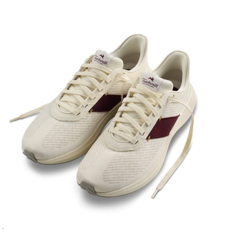 Ivory/Wine Tracksmith Eliot Runner Men\'s Shoes Singapore | XTYBE-9260