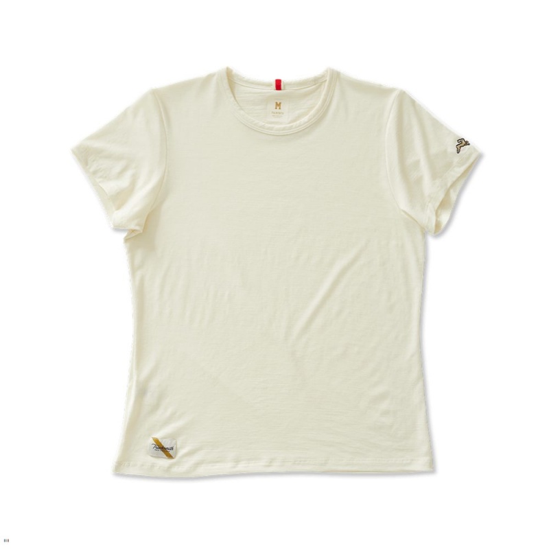 Ivory Tracksmith Harrier Women\'s Tee Singapore | RLIUD-0841