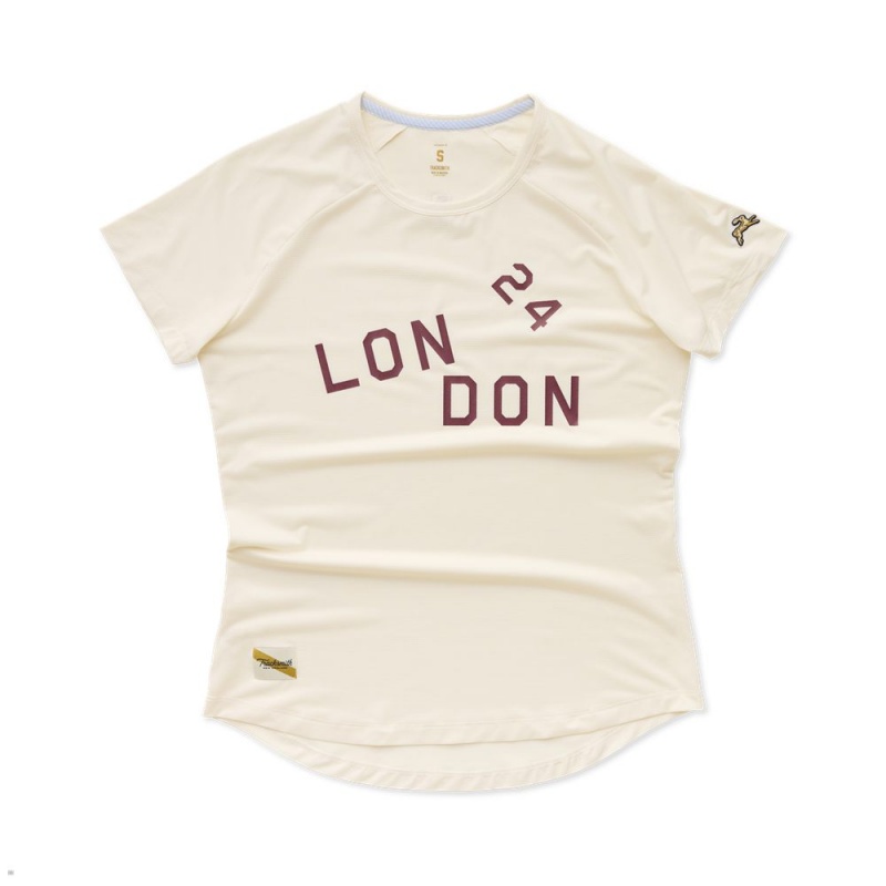 Ivory Tracksmith London Women\'s Tee Singapore | DAMHJ-3465