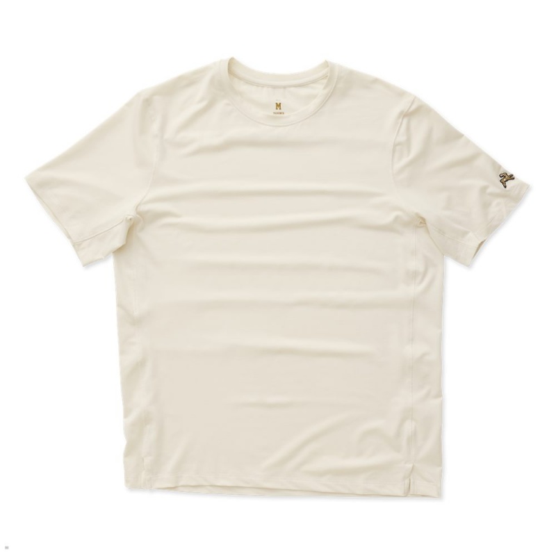 Ivory Tracksmith Session Men\'s Tee Singapore | RCNHW-5683