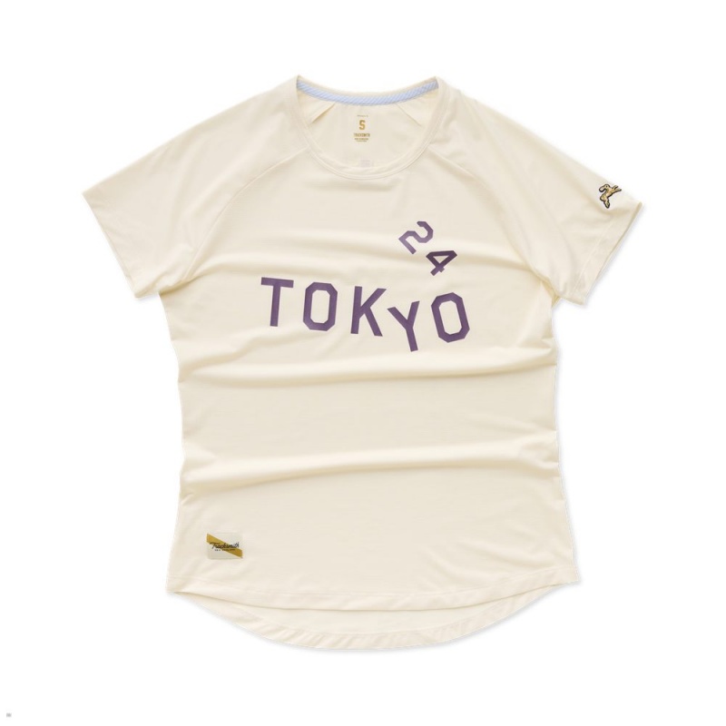 Ivory Tracksmith Tokyo Women\'s Tee Singapore | SPFZG-1285