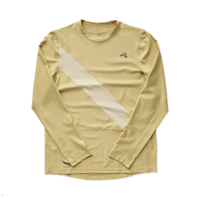 Khaki/Putty Tracksmith Van Cortlandt Long Sleeve Men\'s Shirts Singapore | INWJS-1234