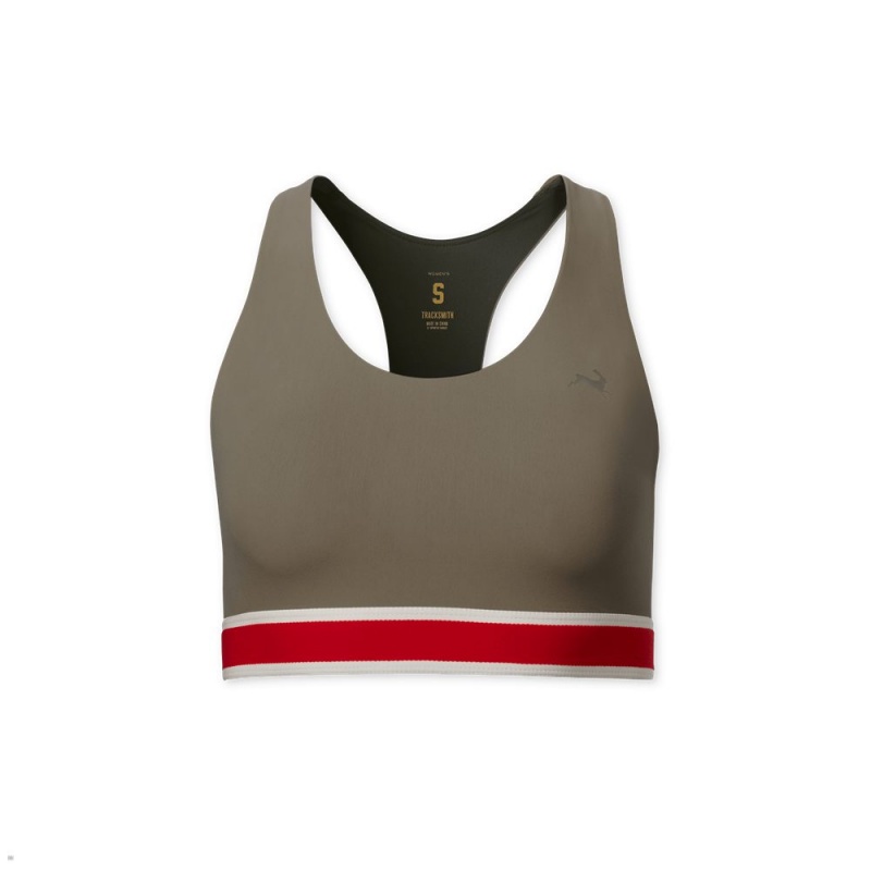 Khaki Tracksmith Run Women\'s Bra Singapore | IZXAF-8653