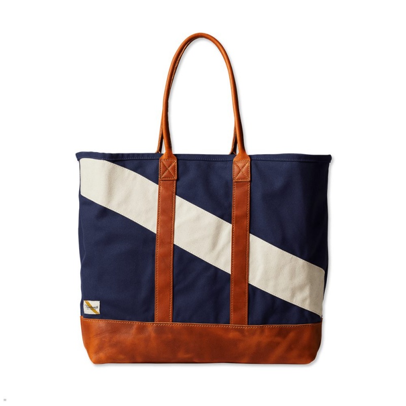 Navy/Ivory Tracksmith Tote Bags Singapore | HPWFD-9542