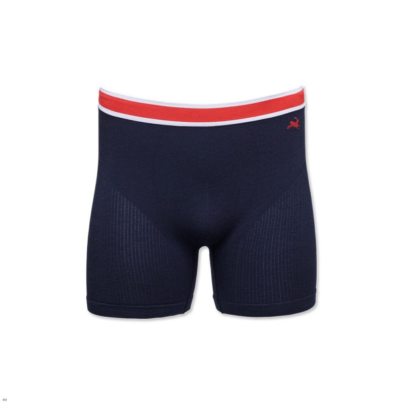 Navy Tracksmith Brighton Boxer Briefs Men\'s Underwear Singapore | VAULR-1875