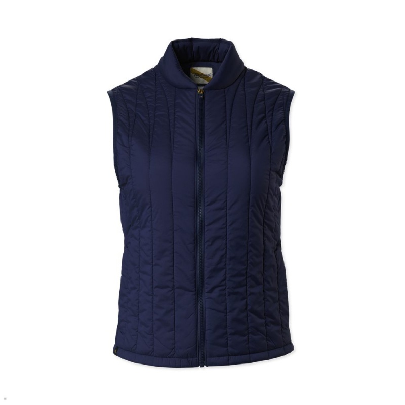 Navy Tracksmith Harbor Women\'s Vest Singapore | MHELU-7163