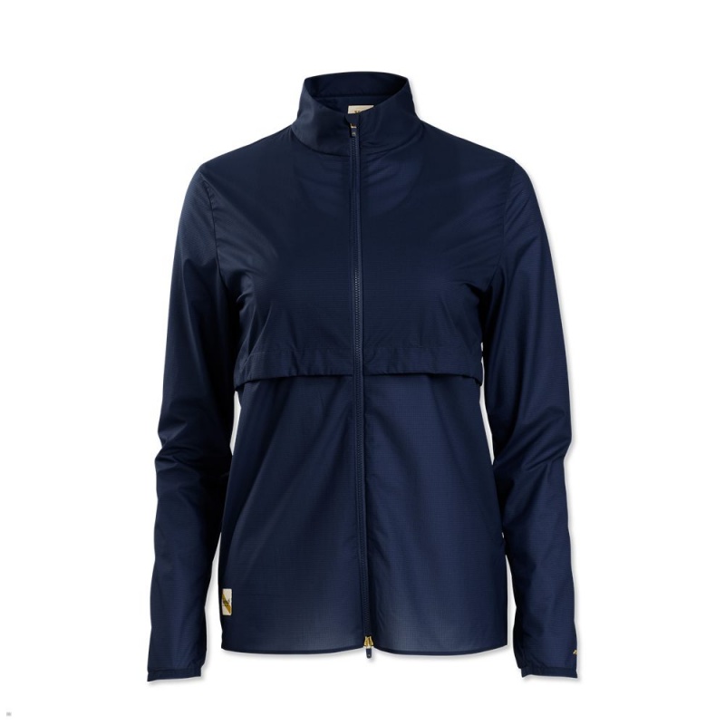 Navy Tracksmith Rain Women\'s Jacket Singapore | KXLZJ-8326