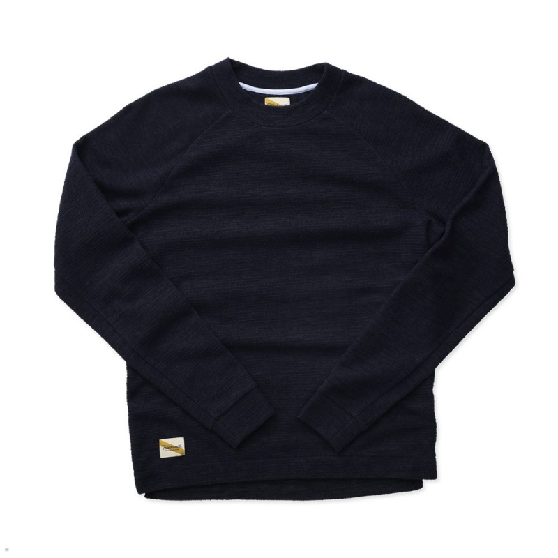 Navy Tracksmith Rapid Transit Crew Men\'s Sweatshirt Singapore | GNBIW-3524