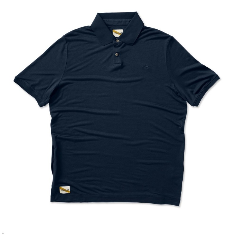 Navy Tracksmith Rapid Transit Polo Men\'s Shirts Singapore | FREHN-8247