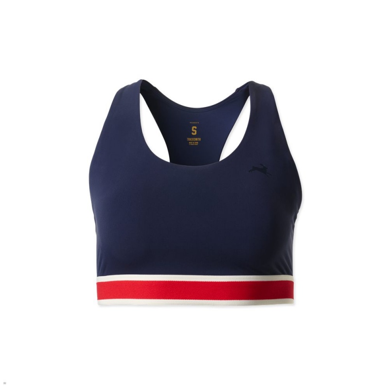 Navy Tracksmith Run Women\'s Bra Singapore | NQFLB-6028