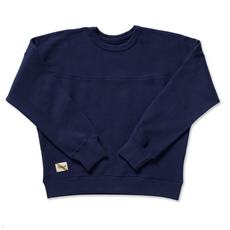 Navy Tracksmith Trackhouse Crew Women\'s Sweatshirt Singapore | DCBPK-4168