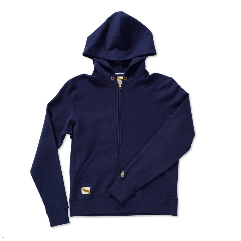 Navy Tracksmith Trackhouse Zip Men\'s Sweatshirt Singapore | OLAXV-0987