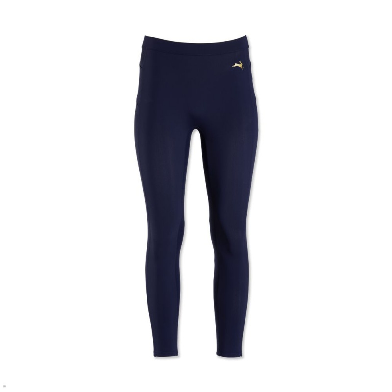 Navy Tracksmith Turnover Crop Women\'s Tights Singapore | MEOVA-8791