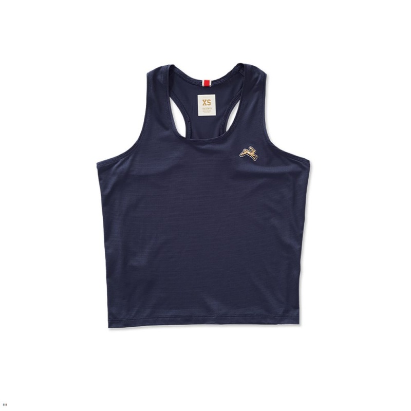 Navy Tracksmith Twilight Crop Women\'s Tank Singapore | XJALU-0165