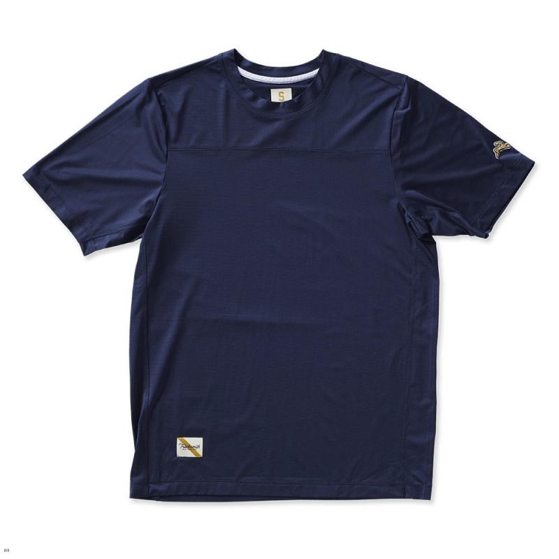 Navy Tracksmith Twilight Men\'s Tee Singapore | VXHZQ-2801