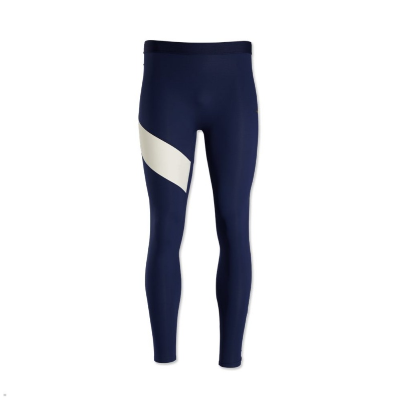 Navy White Tracksmith Allston Men\'s Tights Singapore | NPZXT-4609