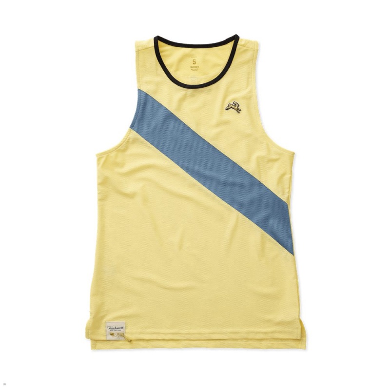 Pale Yellow/Slate/Black Tracksmith Van Cortlandt Women\'s Singlet Singapore | AOXFQ-6894