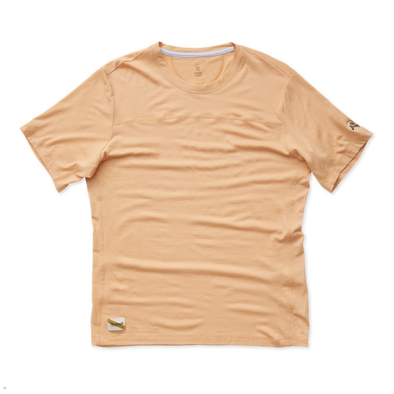 Peach Tracksmith Harrier Men\'s Tee Singapore | CPVMQ-2054