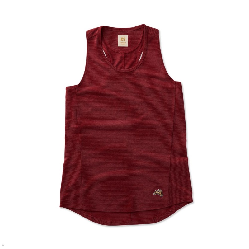 Pomegranate Stripe Tracksmith Horizon Women\'s Tank Singapore | YXAPI-3219