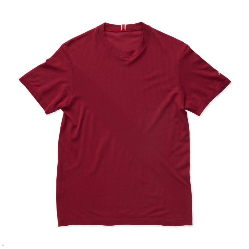 Pomegranate Tracksmith Cambridge Men\'s Tee Singapore | NVYAP-0538