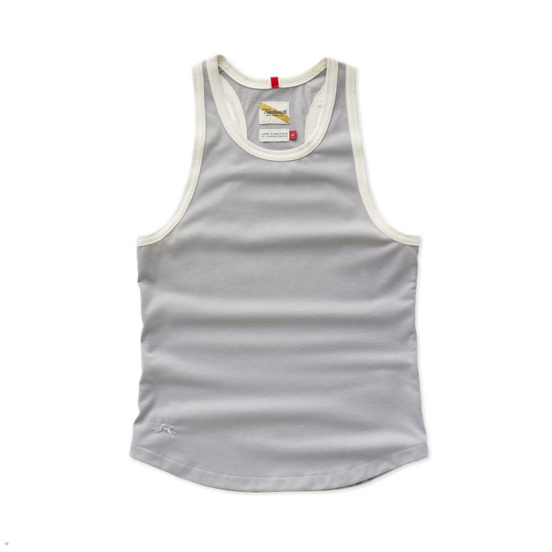 Silver/Ivory Tracksmith Run Cannonball Run Women\'s Tank Singapore | SNIXG-8074