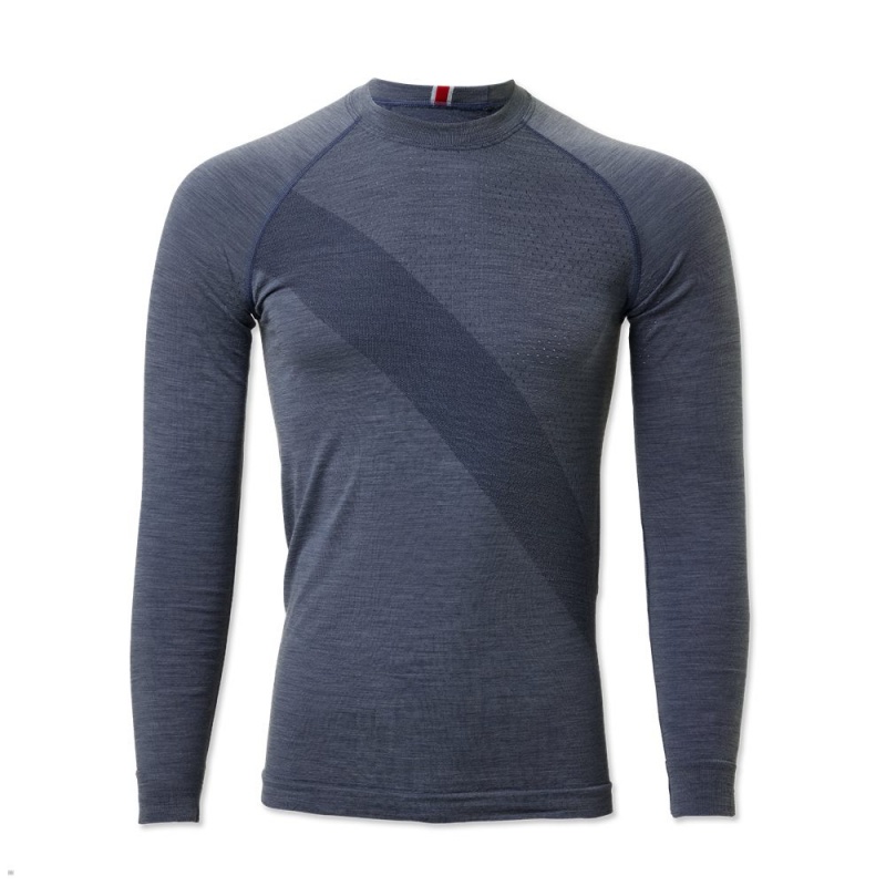 Stone Gray Tracksmith Brighton Men\'s Base Layer Singapore | XGRZS-3152