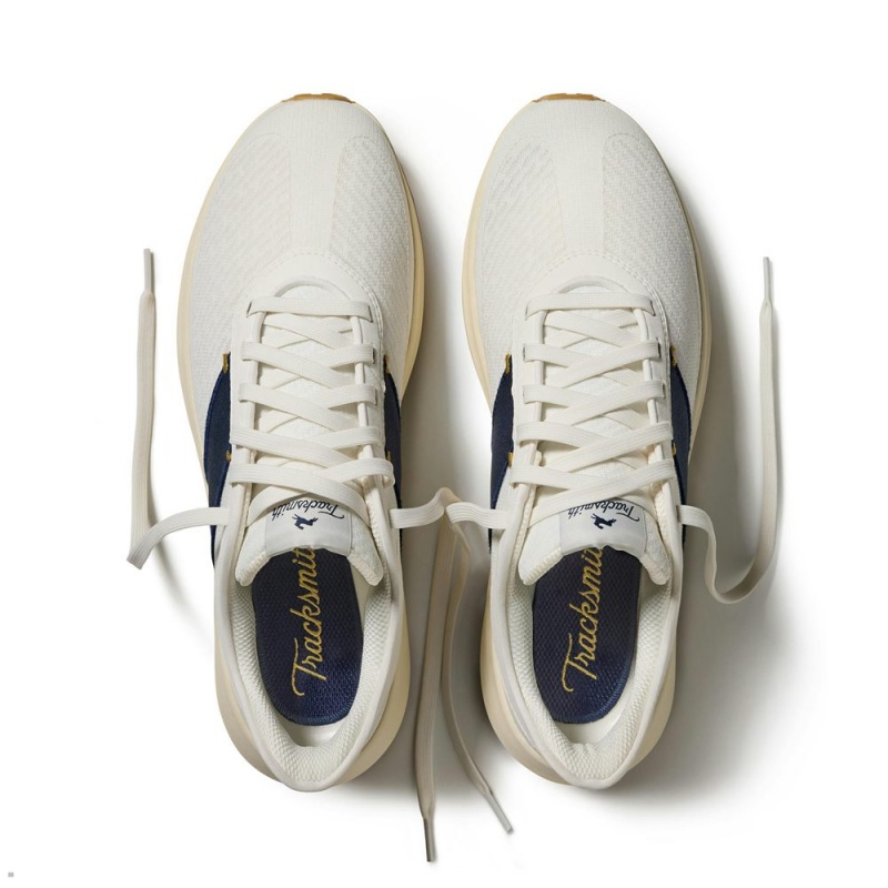 White/Navy Tracksmith Eliot Runner Men's Shoes Singapore | VWIEU-2473